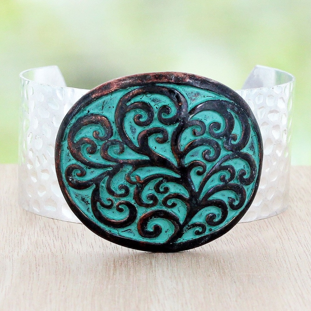 Coppertone & Silvertone Hammered Cuff